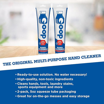 GOOP Original Multi-Purpose Waterless Hand Cleaner and Stain Remover - 5 oz Tube (Pack of 2)