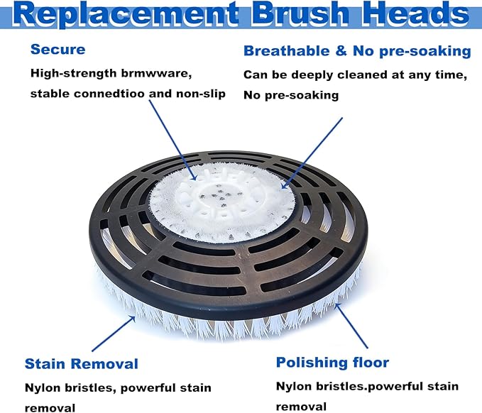 2-Pack Replacement Brush Heads for Shark S7000/S7001/S7005/S7201/S8000/S8001/S8201 Steam Mop, Professional Deep Cleaning & Polishing Pads for Hard Floors