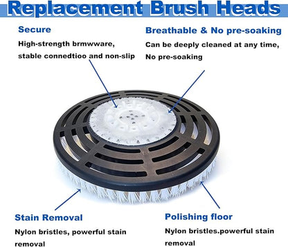 2-Pack Replacement Brush Heads for Shark S7000/S7001/S7005/S7201/S8000/S8001/S8201 Steam Mop, Professional Deep Cleaning & Polishing Pads for Hard Floors