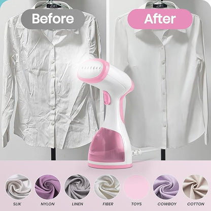 Steamer for Clothes 1500W，30S Fast Heat Plancha a Vapor Para Ropa, 260ML Water Tank Clothing Garment Fabric Iron Travel Steamer Handheld Portable for Wrinkles