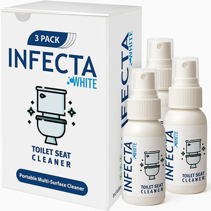 INFECTA WHITE – Toilet Spray, Travel Size Multipurpose Cleaning Spray (50 ml), All Purpose Cleaner for Toilet Seats, Bathtub, Fresh Scent, Bathroom Essentials & Mini Travel Toiletries (Pack of 3)