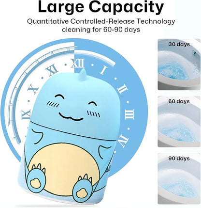 Toilet Bowl Cleaners Automatic Toilet Cleaner for Inside the Bowl Bathroom Toilet Tank Cleaner Dinosaur Shape Design Household with Rope Toulet Cleaning Supplies - Blue Ocean Scent