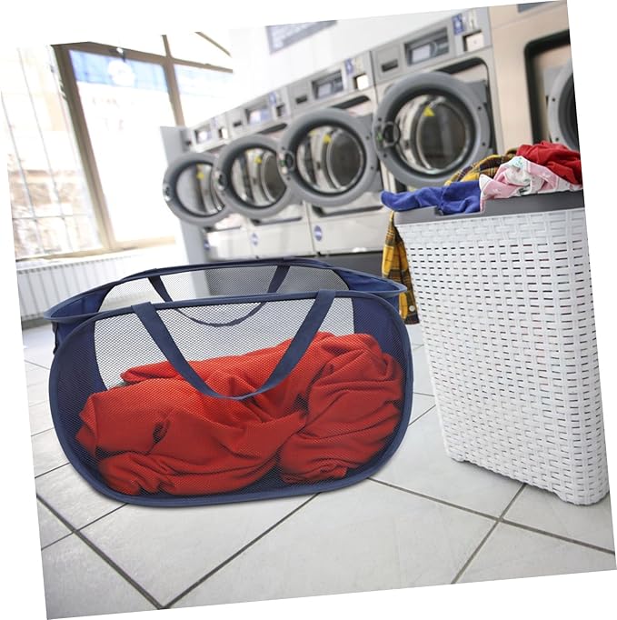 GLEAVI Foldable Laundry Basket Mesh Laundry Basket for Dorm for Bathroom Bedroom