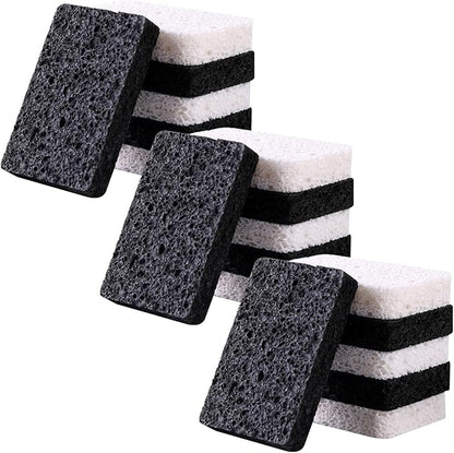 24 - Pack Non-Scratch Scrub Sponges - Sponges for Dishes and Washing Dishes, Cleaning Sponges for Kitchen Home and More（Black&White）