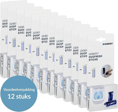 Geberit Duofresh Sticks, Toilet Stones, Fresh Fragrance and Hygienic Cleanliness, Blue, Pack of 96, Toilet Cleaner, Cleaning Device, Toilet Tabs
