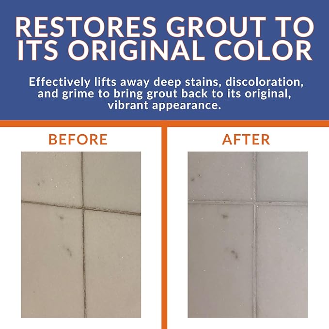 ProTech Grout Cleaner & Stain Cleaner - 32 Ounce After Adding Water - Heavy Duty Grout Stain Remover for Tile Floors, Showers, bathroom grout & Kitchens. Non-Toxic & Safe, Best for Deep Cleaning