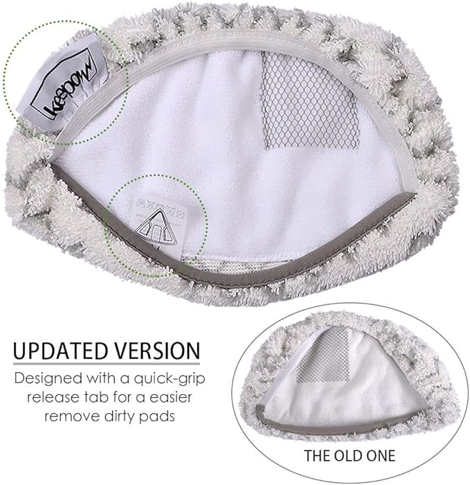 KEEPOW Steam Mop Pads Compatible with Bissell Powerfresh 1252, 1606670, 1543, 1543A, 1132, 1652, Fit Symphony Hard Floor Vacuum Steam Cleaner Series (6 Pack)