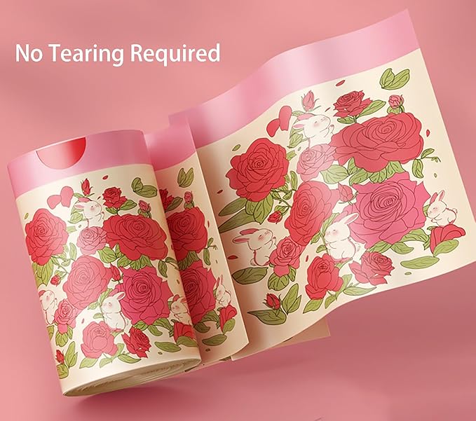 Rose Aroma Thickened Trash Bags, 80 Counts 4 Gallon 45x50Cm Kitchen Small No Tearing Required Bags with Drawstring for Bathroom, Office, Home Garbage Bags (Rose)