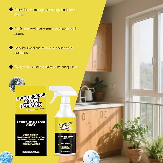 AlienPower Spray,Multi-Purpose Stain Remover -A powerful cleaner for kitchens, floors, toilets, and cars.Effectively removes hard water stains, yellowing, rust, and stubborn residues（120ml）
