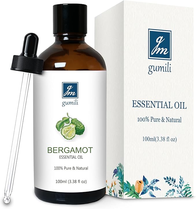 GM Gumili Pure Bergamot Essential Oil for Diffuser, 100% Pure Undiluted - 3.38 Fl Oz 100ml