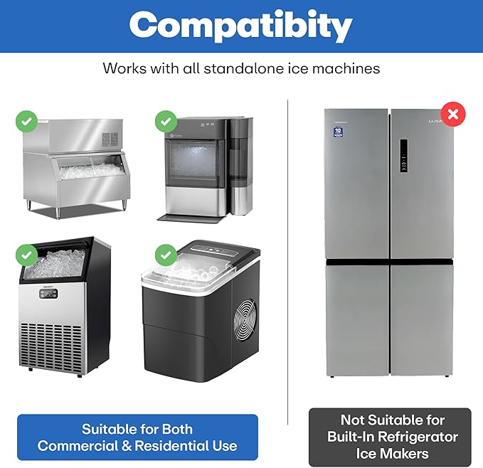 Sylvan Ice Machine Cleaner and Descaler | 16 oz | Free Cloth | Made in USA | Nickel Safe Ice Maker Cleaner and Descaler | Universal Compatibility for Commercial & Residential Ice Makers