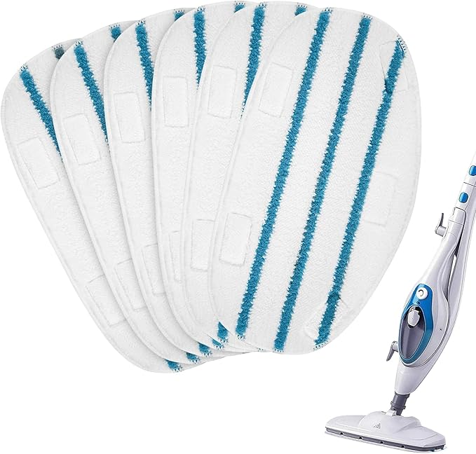 Steam Mop Pads for PurSteam ThermaPro 10-in-1 and ThermaPro 211 Steam Mop Cleaner, Pur steam Mop Replacement Pads Microfiber Reusable Steam Mop Pads for Steamer Floor Cleaning, 6 Pack