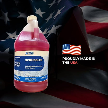 Scrubbles Low Foaming Automatic Floor Cleaner, Industrial Strength Concentrate - Deep Cleaning Solution for Concrete Floors, 2oz Per Gallon of Hot Water, 1 Gallon, Makes 64 Gallons