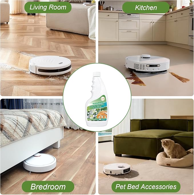 Snowlily 2 Pack Floor Cleaner Solution for Hardwood & Tile Floors, Compatible with Roborock, All Robot Vacuum Mops & Wet Dry Vacuum Cleaners, Deep Cleans For Multiple Hard Floors