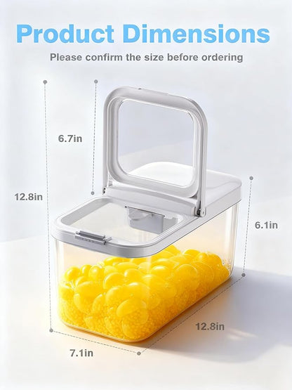 LivLab Mker Laundry Detergent Dispenser with One-Press Lid,Clear PET Powder container with Measuring spoon, Pods container 6L/13Lbs/200oz(290 Pods)