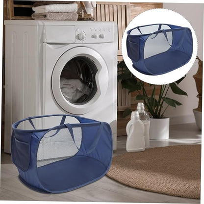 PRETYZOOM Foldable Mesh Laundry Basket with Handles Large Clothes Hamper for Bedroom Bathroom Nursery and Living Storage Convenient Portable Laundry Organizer