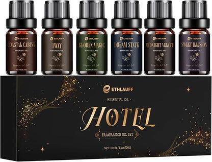 Hotel Diffuser Oils, Hotel Collection Diffuser Oil, Luxury Essential Oil for Diffuser, Soap & Candle Making Scents - 1 Way, Dream State, Coastal Cabine, Gloden Magic