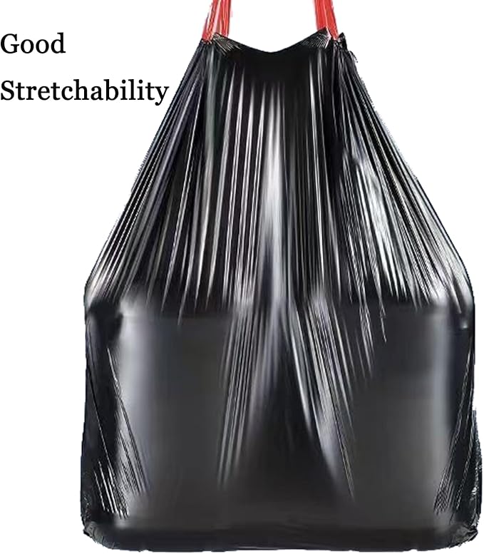 Trash Bags 16-18 Gallon Drawstring Garbage 26x33 inches black Heavy Duty Plastic Garbage Bags for Household Kitchen Bedroom Bathroom Living room Office Restaurant Thickened Stretchy