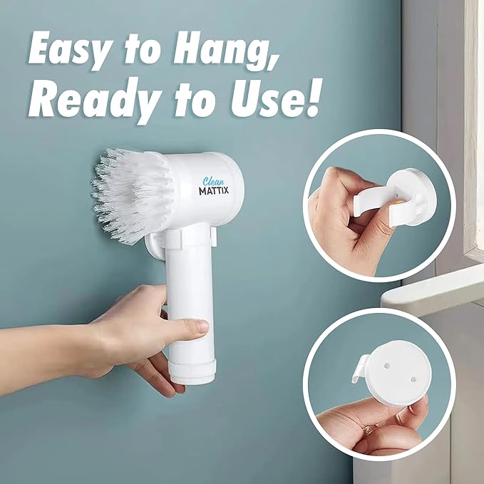 5-in-1 Electric Spin Scrubber – Cordless Power Scrubber for Bathroom, Tile & Grout – Rechargeable Shower Cleaner with 5 Brush Heads for Floor, Tub & Wall Cleaning