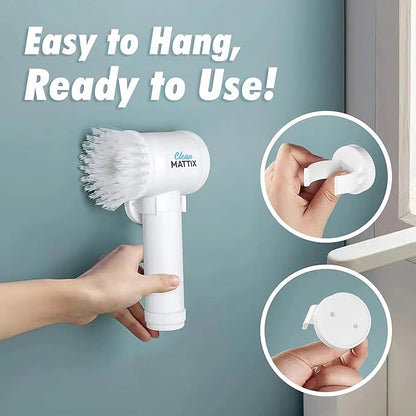 5-in-1 Electric Spin Scrubber – Cordless Power Scrubber for Bathroom, Tile & Grout – Rechargeable Shower Cleaner with 5 Brush Heads for Floor, Tub & Wall Cleaning