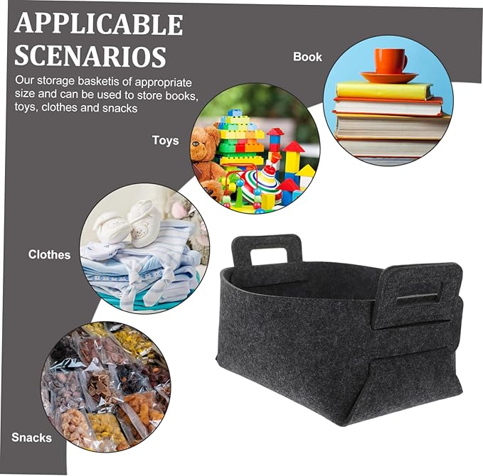 Healifty Foldable Laundry Basket Hamper for Clothes and Organizer Portable Storage Bin for Home and Outdoor Use Space Saving Collapsible Hamper with Sturdy Felt Material Grey