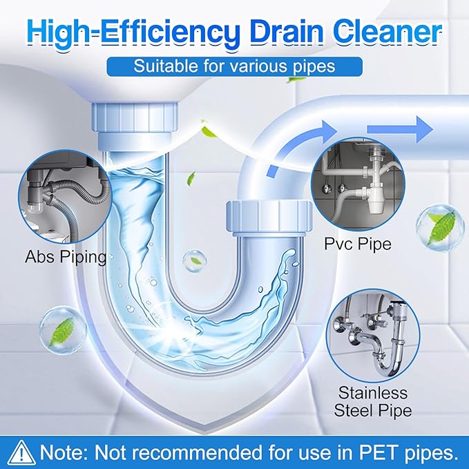 Strong Drain Cleaner for Kitchen, 2026 New Pipeline Dredging Agent, Fast Powerful Unclog Sink Drain Cleaner, Powerful Grease Dissolver for Bathroom, Pipe Cleaning Solution for Homeowner (1pcs)