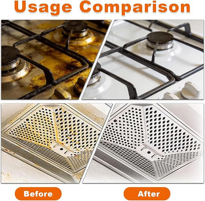 2PCS Heavy-Duty Oil Cleaner Stains,Clean Up Kitchen Oil Stains Spray,Multi-purpose Clean Up Kitchens Heavy Oil Duty,with 5 Sponge Scourers