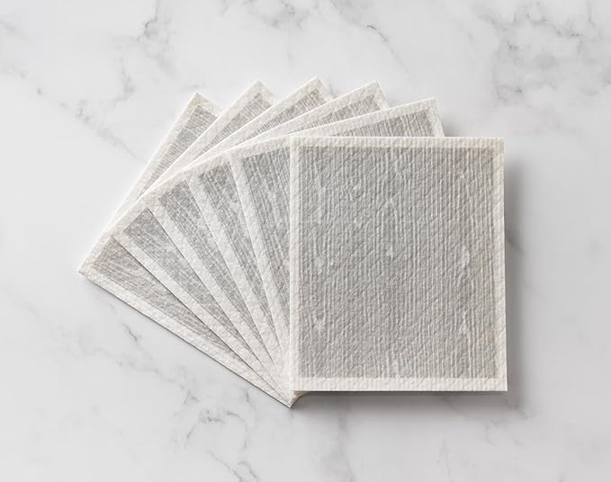 Martha Stewart Swedish Kitchen Absorbent Sponge Dish Cloths, Faux Bois, 12 Count