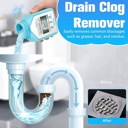 Drain Clog Remover Powerful, Sink Drain Hair Clog Remover Cleaner, Strong DrainCleaner for Kitchen, Shower Pipes and Drains