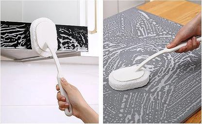 Cleaning Brush with Long Handle Sponge Brush Floor Scrubbers for Tub Tile Cleaning Supplies Scrub Brush for Bathroom Kitchen Apartment Essentials forfor Women Men Housekeeping Bathroom Accessories