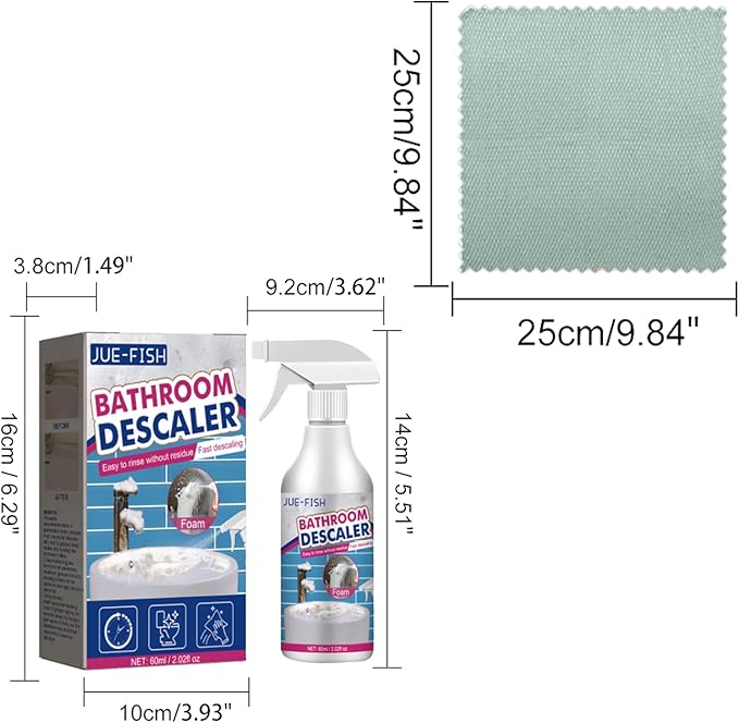 1/2PCS Bathroom Descaler Spray, Bathroom Descaler Cleaner, Bathroom Descaler Stubborn Stains Cleaner, All Purpose Bathroom Bubble Cleaner (1pcs)