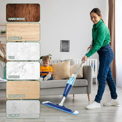 4 Pack Microfiber Cleaning Pads Compatible with Bona Mop, Reusable Microfiber Mop Pads for 18 Inch Mop, Hardwood Floor Replacement Cleaning Mop Pads, Machine Washes