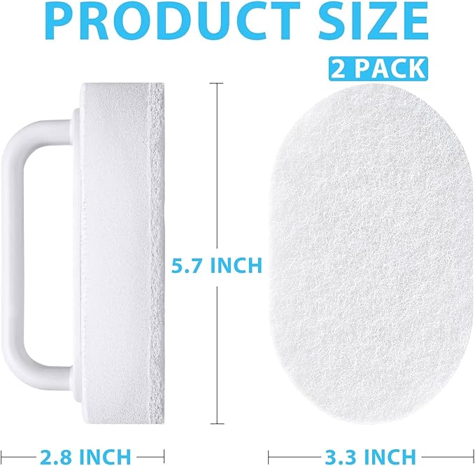Handle Bath Tub Scrubber, Non Scratch Bathroom Scouring Pad, Bathtub Scrubber Soap Scum Remover for Shower Tile Grout Sink Pool Step & Corner, Heavy Duty Cleaning Sponge Scrub, 2 PCS