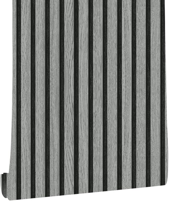 myforHD Wallpaper Peel and Stick Wood Grating Stripe Self-Adhesive Wallpaper Faux Wood Contact Paper Wood Slats Self Adhesive Wall Paper PVC Vinyl Film Removable Waterproof (Wood D, 17.3" x 118")