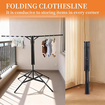 Clothes Drying Rack Foldable,Portable Drying Rack Clothing and Height-Adjustable,Space Saving Laundry Drying Rack, Floor Balcony Bedroom.