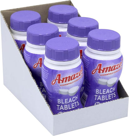 AMAZE Ultra Concentrated Bleach Tablets [6 bottles] - Lavender Scent - for Laundry, Toilet, and Multipurpose Home Cleaning. No Splash Liquid Bleach Alternative