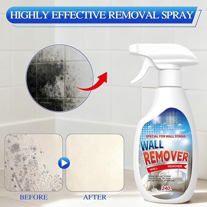 Highly Effective Removal Spray,Wall Cleaner Spray,Multi-Surface Cleaning Solution,Dirt, Dust And Stain Remover,Wall Stain Remover For Wood, Tile, Fabric, And Bathrooms, Kitchens