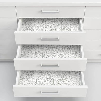 Heroad Peel and Stick Wallpaper Boho Floral Contact Paper 17.3''x78.7'' Leaf Wall Paper Removable Self Adehsive Wallpaper for Cabinets Drawers Bedroom Kitchen Bathroom Waterproof Decor Vinyl Roll