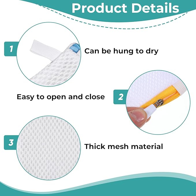 5 Pcs Small Mesh Laundry Bags Delicate Laundry Bag Durable Lingerie Bags for Washing Delicates Foldable Laundry Bag with Zipper for Clothing Socks Bra Storage Home Travel 3.9 x 4.3 Inch