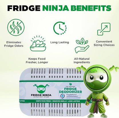 XL Pack of Refrigerator Deodorizer Odor Eliminator – Better than Baking Soda - Refrigerator and Fridge Smell Eliminator – Freezer Deodorizer Odor Eliminator for Refrigerators, Coolers, and Lunch Boxes