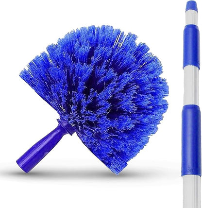 Cobweb Duster Extendable 18 Foot High Reach Ceiling Fan Duster | 3-Stage Aluminum Telescoping Pole | Medium Stiff Bristles | Long Handle Webster Microfiber Duster for Cleaning | U.S Duster Co.