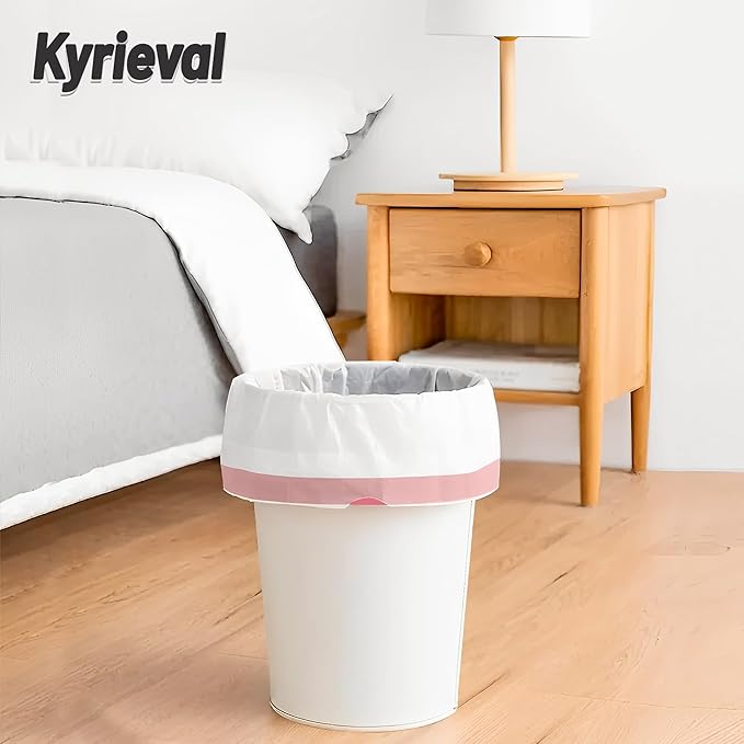 8 Gallon Trash Bags, 120 Count, White Drawstring Garbage Bags, Thick Plastic Trash Can Liners, Unscented, Fits 30 Liter Wastebaskets for Home Kitchen Bathroom Office (22.1 x 25.6 in)