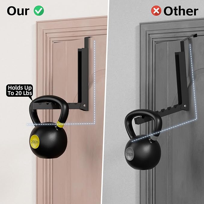 Over the Door Hooks, Extended Over the Door Storage Hook,Space-Saving Over the Door Rack,Door Hooks for Hanging Clothes,Larger Capacity Over the Door Hanger (4, BK-Black)