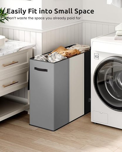 SOLEDI Laundry Hamper 3 section with lid and 3 Pcs Bag, Large Hamper 3 compartment 180L, Laundry Basket Laundry sorter Clothes hamper for Laundryroom Bedroom Blanket Storage Organizer