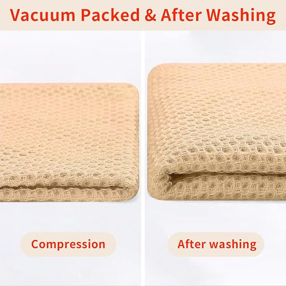 Homaxy 100% Cotton Waffle Weave Kitchen Dish Cloths, Ultra Soft Absorbent Quick Drying Dish Towels, 12 x 12 Inches, 8-Pack, Apricot