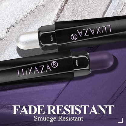 Neutral Eyeshadow Stick Makeup 6PCS Set, Pink and Purple Metallic Shimmer Matte Cream Eye Shadow Eyeliner Brightener Pencil Crayon - PURPLE MARTINI