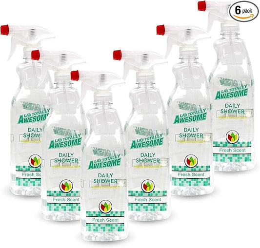 La's Totally Awesome Daily Shower Cleaner Spray, For Showers, Tubs and more, Plant-Derived Formula, 32 Fl Oz (Pack of 6)