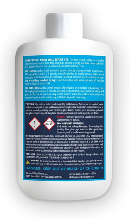 Diamond Shine Professional Bathroom Cleaner - Hard Water, Lime, Calcium, Rust Remover - Shower Door, Glass, Chrome, Sinks, Faucets, Tub, and Toilet -10 oz