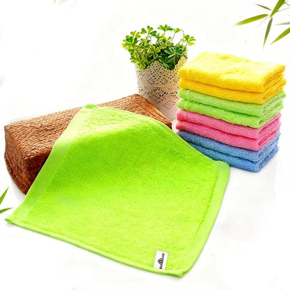 Bamboo Microfiber Cleaning Cloth-8Pcs Kitchen Wash Cloths,Wood Fiber Window Glass Rags,Micro Fiber Cloth for Cleaning Suitable for Dishes,Car Towel Rag Made From Baby Washcloths Material (green)