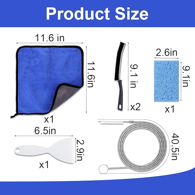XANGNIER 6PCS Refrigerator Cleaning Brush Set – Complete Deep Clean Kit for Fridge Maintenance, Including Drain Holes, Door Seals, Shelves & Tight Spaces – Flexible, Durable Household Cleaning Tools